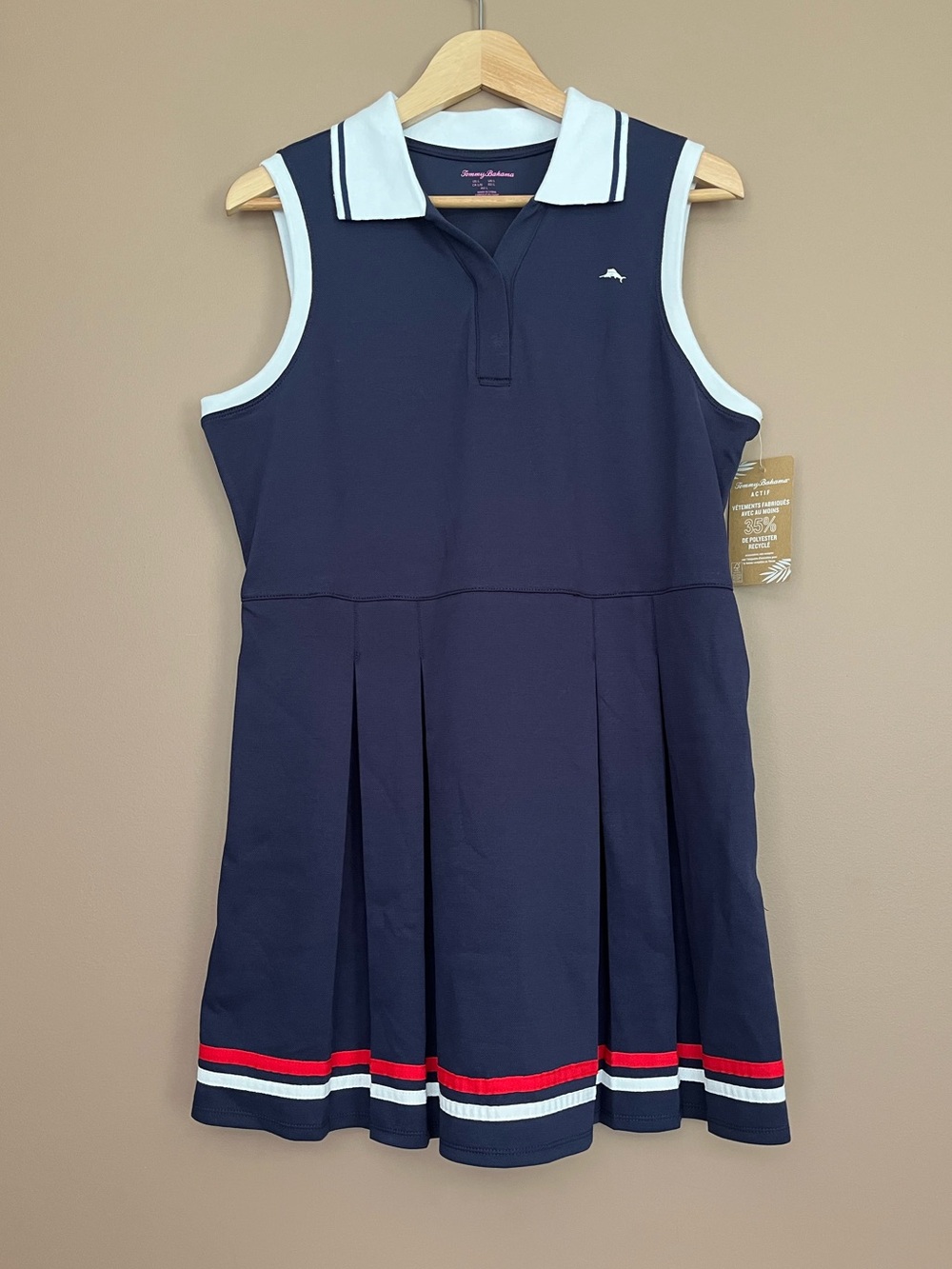 {Tommy Bahama} Sleeveless Activewear Polo Dress with Shorts - Womens Large - NWT